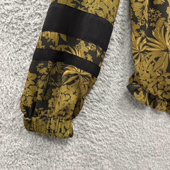Scotch &‎ Soda Women's XS Green Black Blouse Flowy Tropical Print Lightweight - Picture 7 of 11